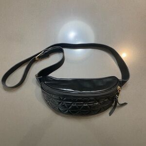 Black Quilted Belt Bag/Fanny Pack/Crossbody/Waist Bag